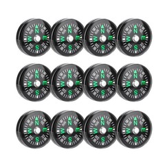 20mm 12pcs Mini Pocket Oil Filled Compass for Hiking Camping Outdoor Activities