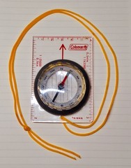 Vintage Coleman Map Compass, 2 Scale, With Cord – Works Well