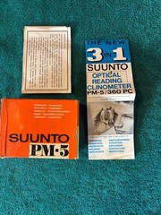 Vtg SUUNTO PM-5 clinometer W/ leather case.. Made in Finland Sn 347611