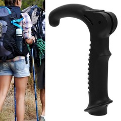 Black Plastic Hiking Stick Handle with Comfortable Grip for Outdoor Trekking Use