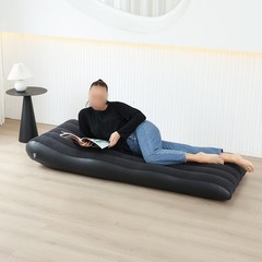 Inflatable Single Sofa Plush Lounge Chair PVC for Pool Beach Outdoor Use