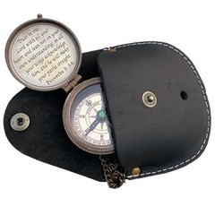 Retro PU Leather Compass Bag Portable Waist Pouch Outdoor Camping Watch Case