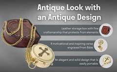 The New Antique Store – 2In diameter Compass with ‎1.97×2.36×0.79 Case, Brown