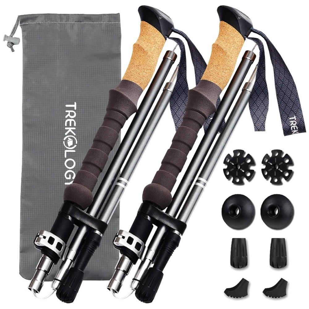 Trek-Z Cork Grip Trekking Poles – Lightweight & Adjustable