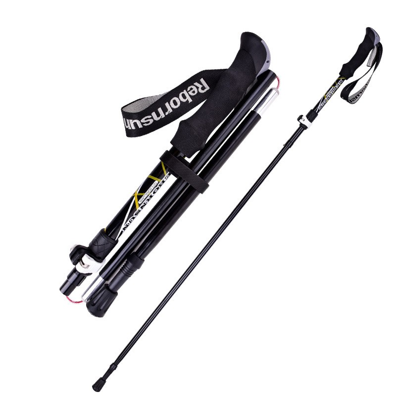 Folding Trekking Pole Aluminum Alloy Portable Scalable Outdoor Sport Hiking Cane