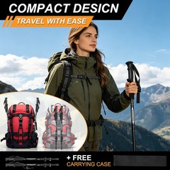 2X Trekking Poles Walking Hiking Sticks Adjustable Anti-shock Nordic Alpenstock