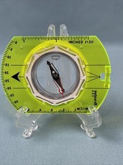 Brunton Optic Green Compass With Inches & MM/CM Measurements Made In U. S. A.