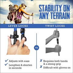 TrailBuddy 1A Anti Shock Sticks Adjustable Trekking Poles