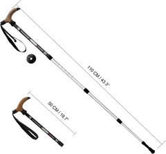 Aluminum Alloy Quick Lock Trekking Pole Adjustable Anti-Shock 1 Pair