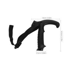 Wooden Cane Handle Grip Replacement Ergonomic T Shape with Wrist Strap