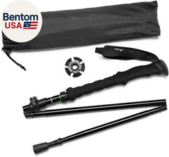 Travel Folding Trekking Hiking Pole with Carrying Case,Collapsible Cane Adjustab