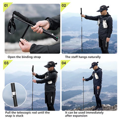 I Folding Carbon Fiber Walking Stick, 3-Piece