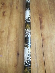 Hand Carved Handpainted Natural lt. weight Wood Cane Horse, eagle, turtle tip