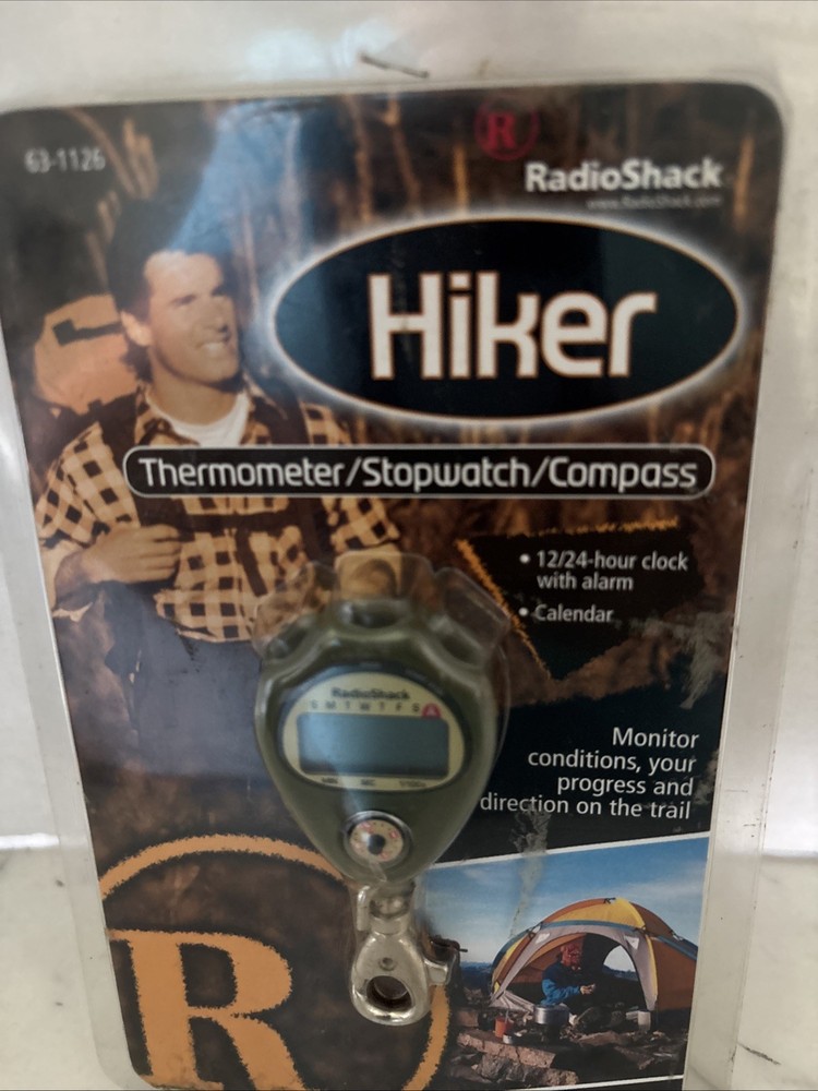 Vintage Radio Shack Hiker Thermometer Stopwatch Compass 63-1126