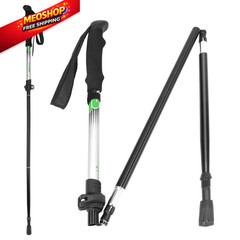Travel Folding Trekking Hiking Pole with Carrying collapsible foldable, Black