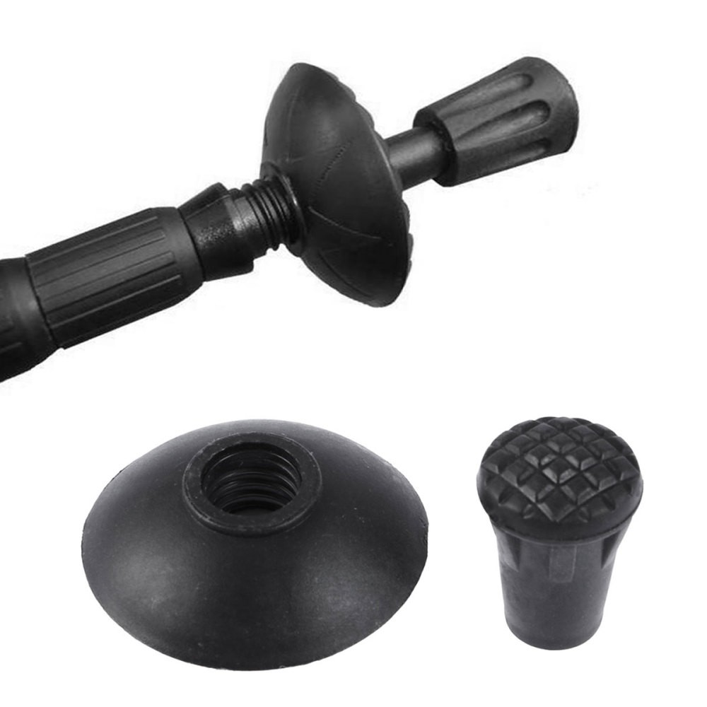 4 Pairs Durable Walking Crutch Tips Anti Skid Rubber Hiking Pole Covers Black