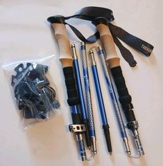 Trek-Z Cork Grip Trekking Poles – Lightweight Folding Hiking Poles, Adjustable H