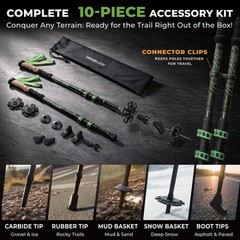 3K Carbon Fiber Trekking Poles (210g) – Pair of Ultralight Hiking Poles with …