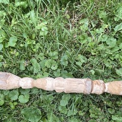 Hand-Carved Wooden Walking Stick Cane w/ Animal Head Handle, Brown, Unisex