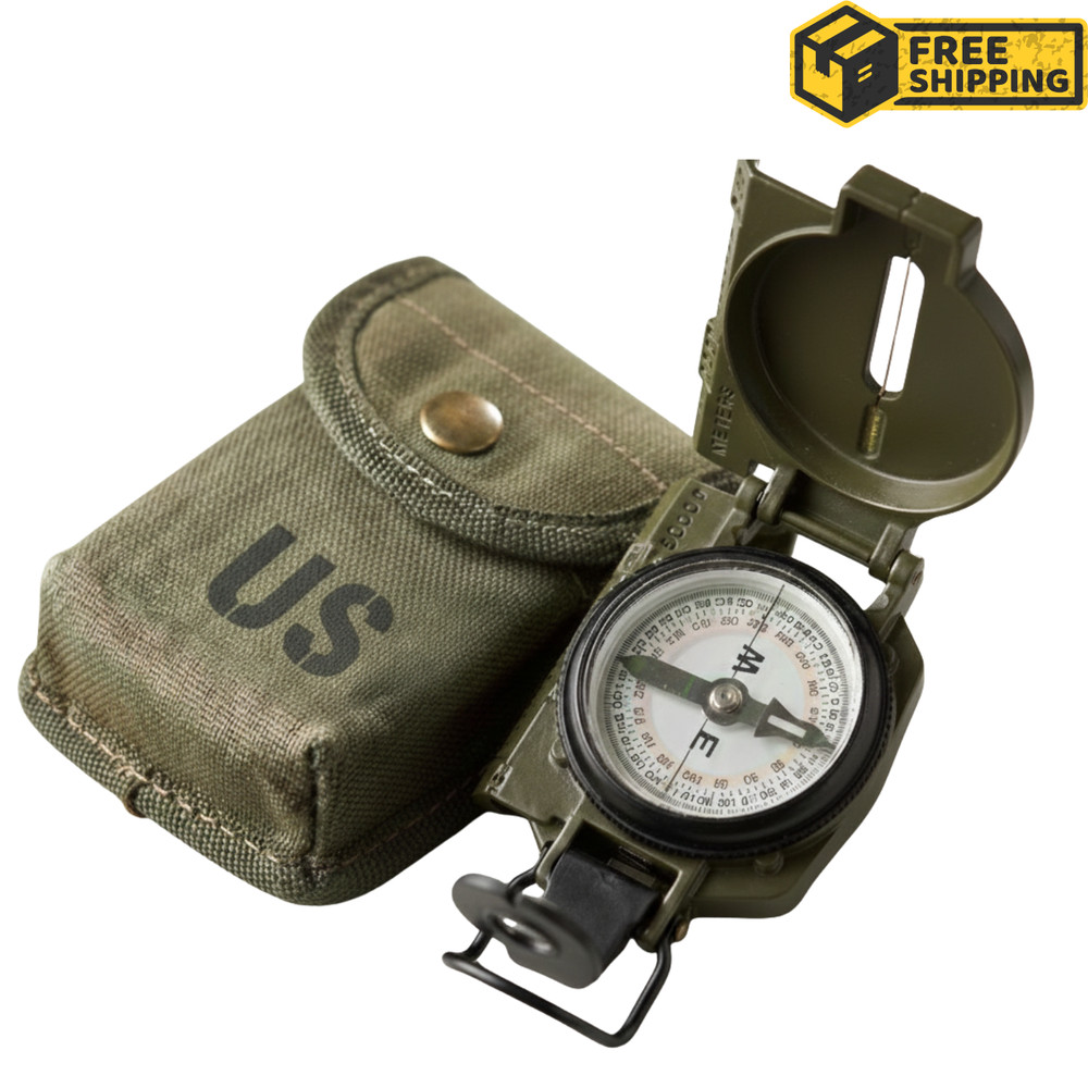 Cammenga Model 3h Tritium Lensatic Compass Olive Drab US Military Issue Pouch