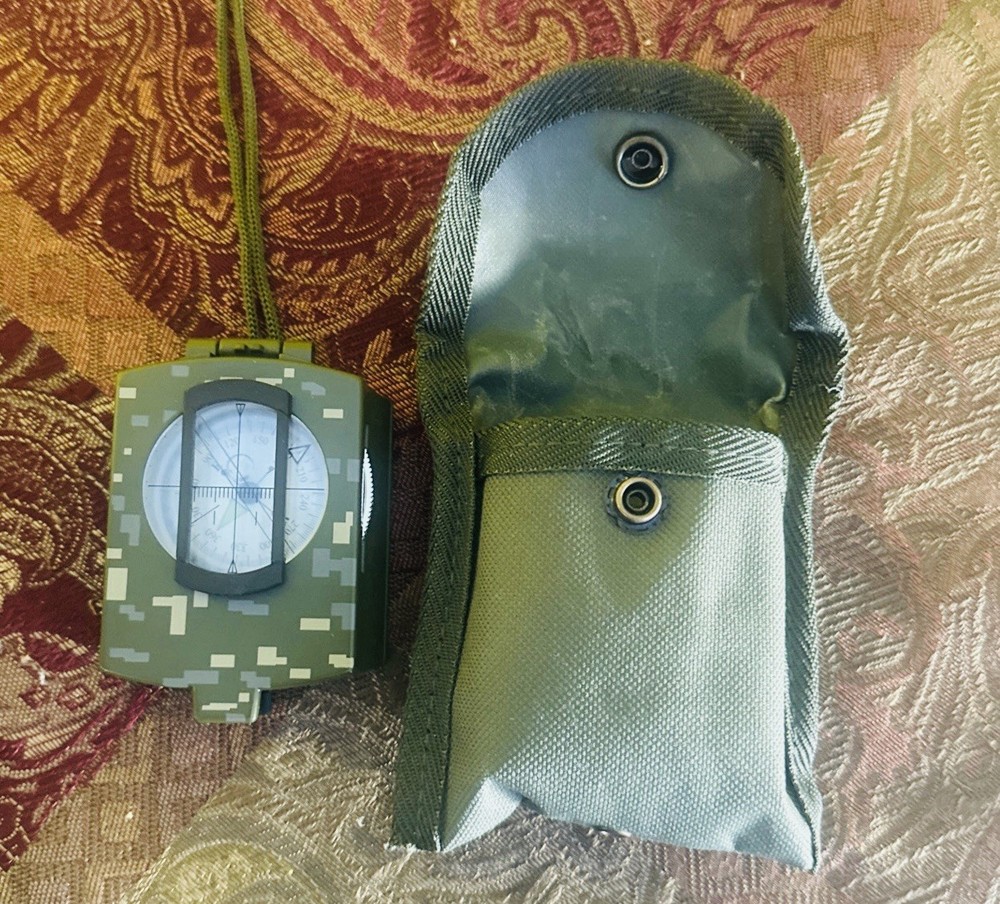 SE Military Lensatic And Prismatic Sighting Survival Emergency Compass And Pouch
