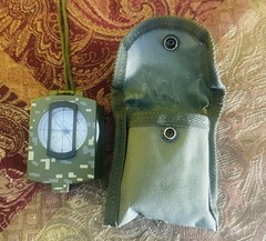 SE Military Lensatic And Prismatic Sighting Survival Emergency Compass And Pouch