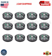 Pocket Compass, 20Mm 12Pcs Mini Pocket Oil Filled Compass for Hiking Camping Out