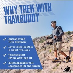 TrailBuddy Trekking Poles (Red Beetle) – Lightweight, Collapsible, 7075 Aluminum