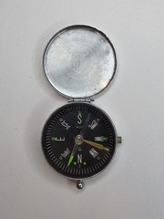 Vintage YCM Japan Stainless Steel Pocket Hiking Backpacking Compass, As Pictured