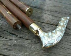 Antique wooden Walking Stick Brass Imperial Head Designer Handle Cane Style Gift