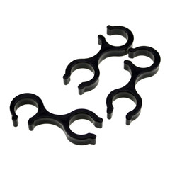 Black 6cm Aluminum Alloy Connector for Trekking Poles with 8-Character Buckle