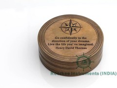 Handmade Brass Sundial Compass – Thoreau Dream Chaser Quote – Go Confidently in