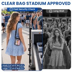 Clear Bag for Stadium Events, Clear Crossbody Bag Transparent Black-s&l