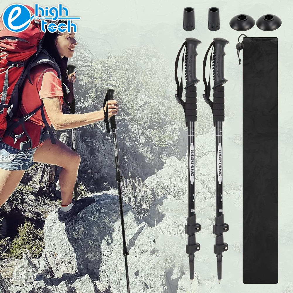2X Trekking Poles Walking Hiking Sticks Adjustable Anti-shock Nordic Alpenstock