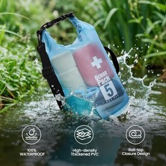 Dry Bag Waterproof for Men Women – Lightweight Roll Top Dry Sack with 5L Black