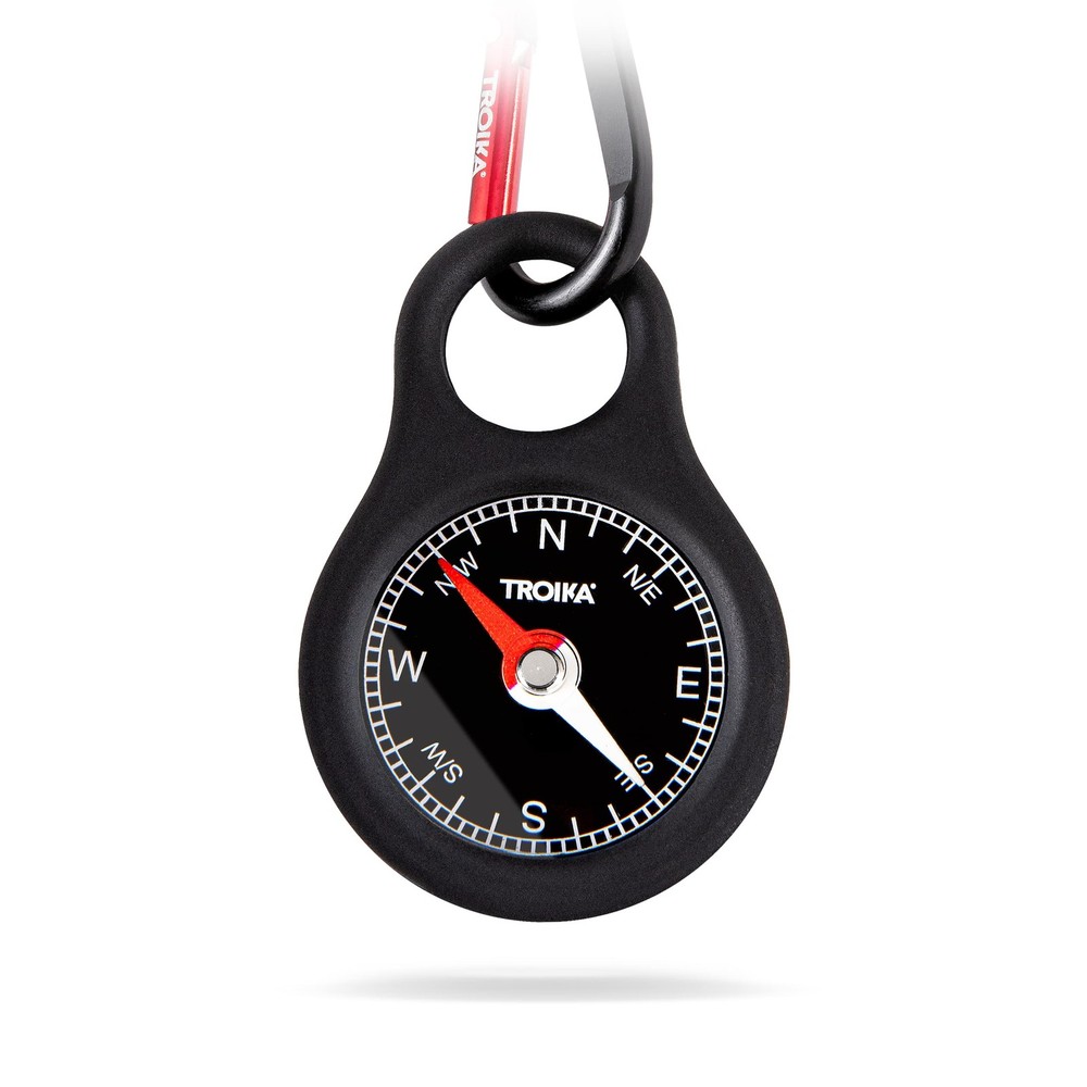 Troika Wegweiser, Item COS10/BK Pocket Compass with Carabiner Black