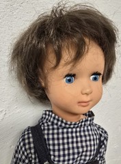 Cute plastic doll GDR doll 50 cm sleep eyes collector Vintage