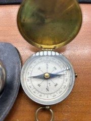 VTG Lot 3 Compasses. 2 Made In Germany, Other Japan brass , Metal, Leather