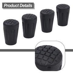 Safety Extend Lifespan Rubber Ferrules for Cane Crutch Tip Ends (4Pcs)