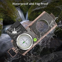 Anbte Compass Hiking Survival, IP65 Waterproof Metal with Bronze