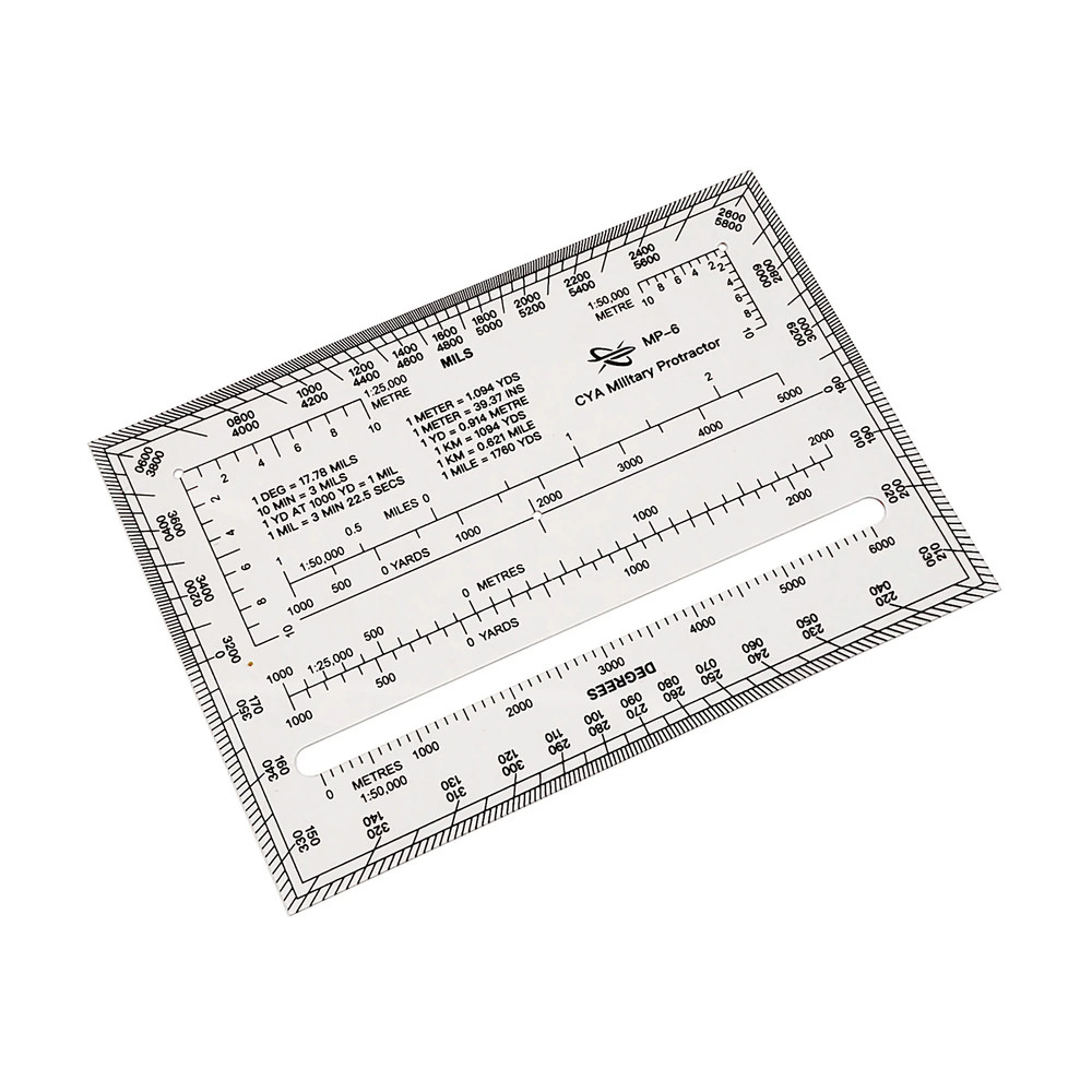 Map Protractor – For Map Reading and Navigation – MILS/Degrees/Meters/Yards