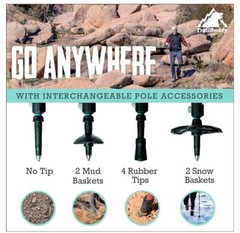 TrailBuddy Trekking Poles – Adjustable Hiking for Snowshoe & Backpacking Gear