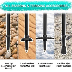 TheFitLife Trekking Poles – Lightweight 7075 Aluminum Hiking One Size, Grey