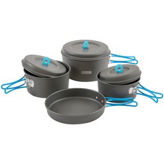 Highlander Vertex Family Camping Cook Set Buschcraft Camping Travel Grey