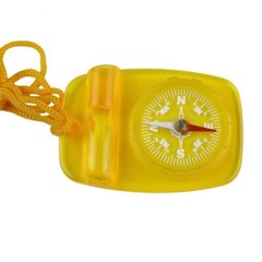 Skywalker Lanyard Compass with Safety Whistle (Yellow Compass, Orange Lanyard)