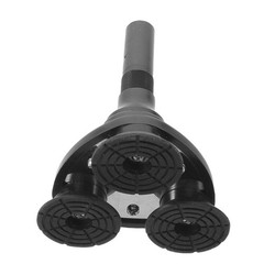 Set of 3 Reusable Rubber Trekking Hiking Crutch Pads with 3 Prong Stability Base