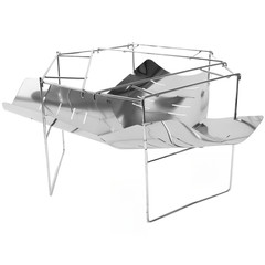 Stainless Steel Outdoor Grill with Detachable Mesh Bowl for Portable Camping