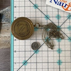 Antique Finish Brass Pocket Sundial Compass w/ Screw On Lid – Nautical Style