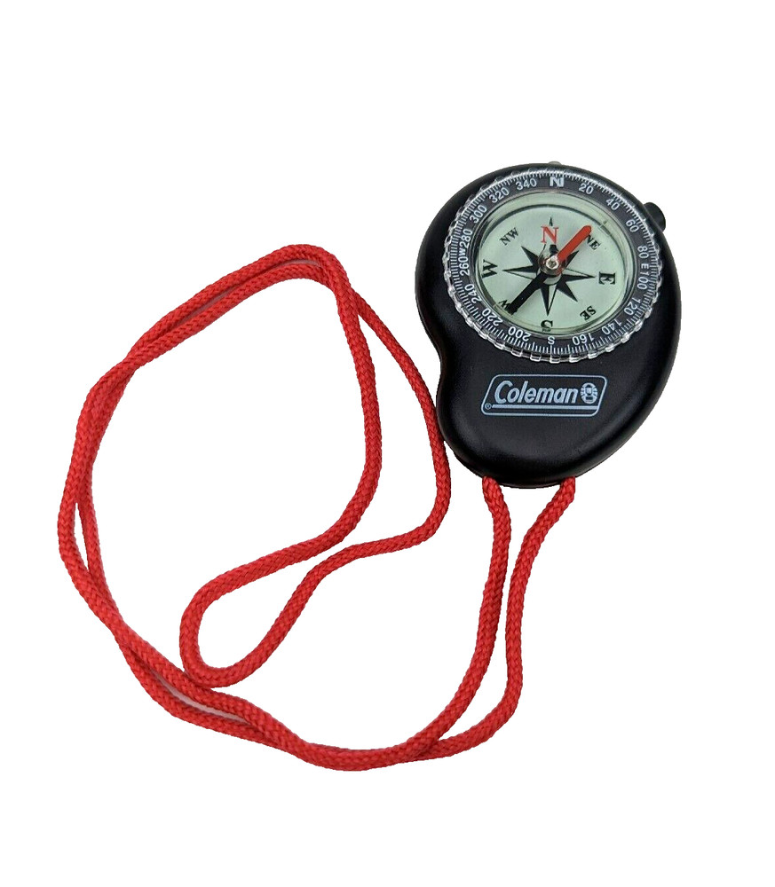 Coleman Compass with Degrees, LED Light, Lanyard, Hiking, Camping, Orienteer #C1