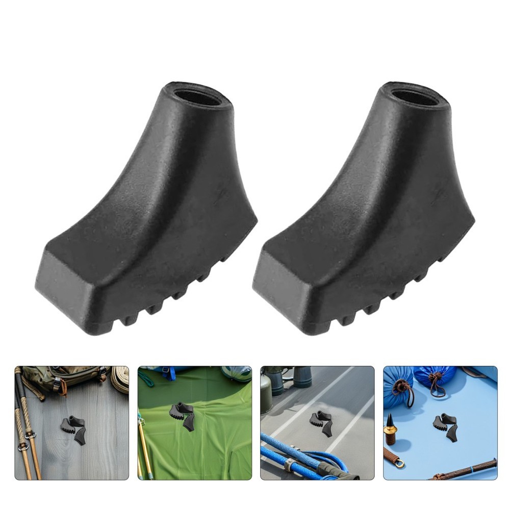 15Pcs Black Rubber Walking Stick Tip Covers Durable Hiking Pole End Caps